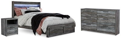 Baystorm Gray Queen Panel Storage Bedroom Set with Dresser and Nightstand (Online Special Price) - Ornate Home