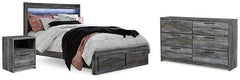 Baystorm Gray Queen Panel Storage Bedroom Set with Dresser and Nightstand - Ornate Home