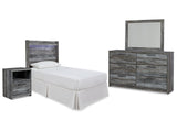 Baystorm Gray Twin Panel Bed Headboard, Dresser, Mirror and Nightstand (Online Special Price) - Ornate Home