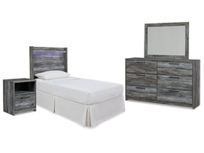 Baystorm Gray Twin Panel Bed Headboard, Dresser, Mirror and Nightstand (Online Special Price) - Ornate Home