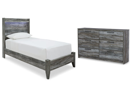 Baystorm Gray Twin Panel Bedroom Set with Dresser - Ornate Home