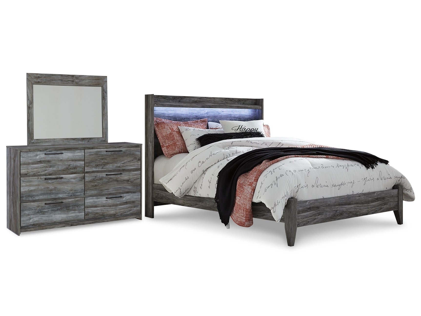 Baystorm Queen Panel Bedroom Set with Dresser and Mirror (Online Special Price) - Ornate Home