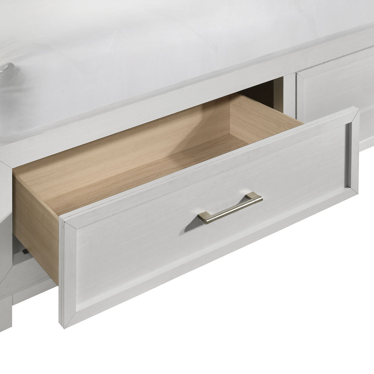Baystorm White 4-Piece King UPH Storage Bedroom Set with 2 Nightstands & Chest - Ornate Home