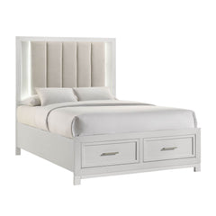 Baystorm White 4-Piece Queen UPH Storage Bedroom Set with 2 Nightstands & Chest - Ornate Home