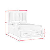 Baystorm White 4-Piece Queen UPH Storage Bedroom Set with 2 Nightstands & Chest - Ornate Home
