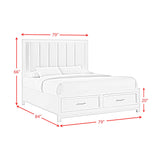 Baystorm White 5-Piece King UPH Storage Bedroom Set - Ornate Home