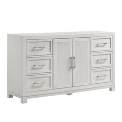 Baystorm White 5-Piece Queen UPH Storage Bedroom Set with 2 Nightstands, Dresser & Chest - Ornate Home