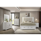 Baystorm White/Cream King UPH Storage Bed - Ornate Home