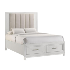 Baystorm White/Cream Queen UPH Storage Bed - Ornate Home