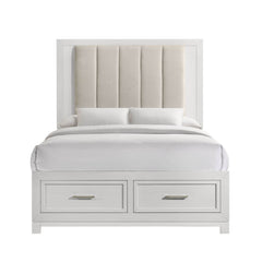 Baystorm White/Cream Queen UPH Storage Bed - Ornate Home