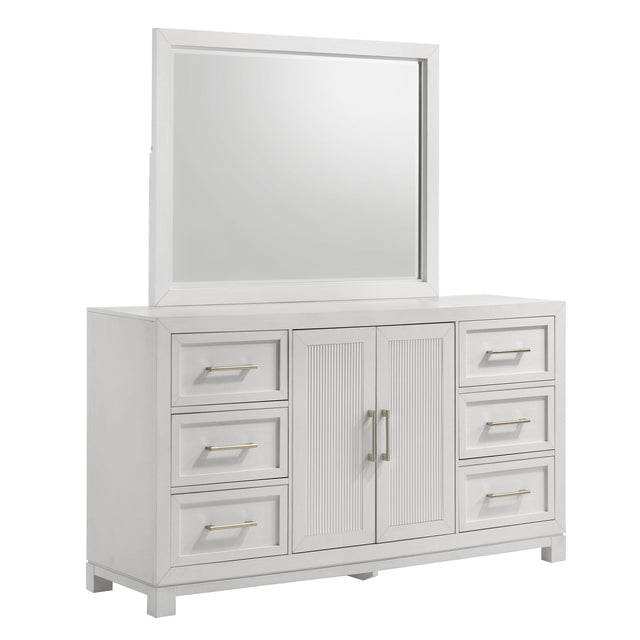 Baystorm White Dresser & Mirror Set - Ornate Home