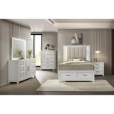 Baystorm White Nightstand with Hidden Drawer, USBC 1A+1C - Ornate Home