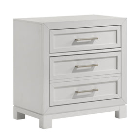 Baystorm White Nightstand with Hidden Drawer, USBC 1A+1C - Ornate Home