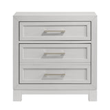 Baystorm White Nightstand with Hidden Drawer, USBC 1A+1C - Ornate Home