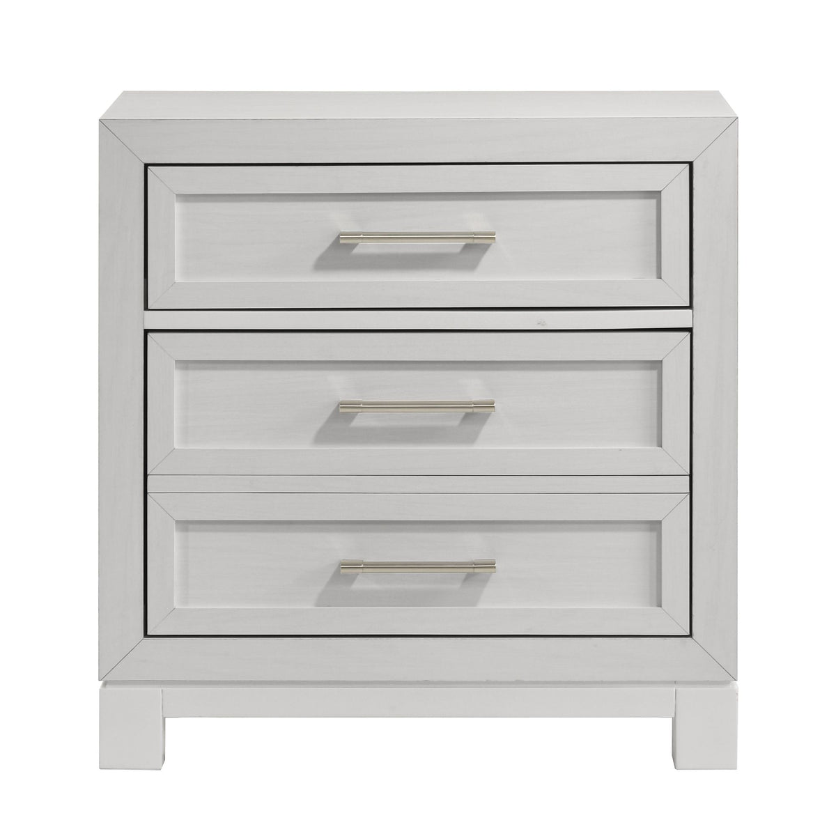 Baystorm White Nightstand with Hidden Drawer, USBC 1A+1C - Ornate Home