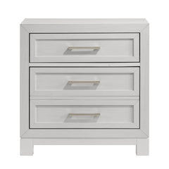 Baystorm White Nightstand with Hidden Drawer, USBC 1A+1C - Ornate Home