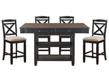 Baywater Beige/Black 5-piece Dinig Table Set - Ornate Home