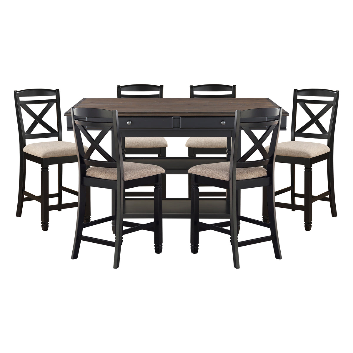 Baywater Gray 7pc Dining Set - Ornate Home