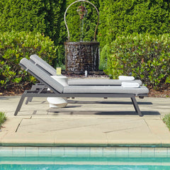 Bea Black Outdoor Pool Chaise - Ornate Home