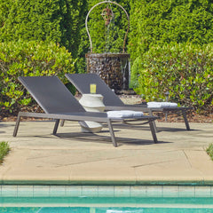 Bea Black Outdoor Pool Chaise - Ornate Home