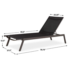 Bea Black Outdoor Pool Chaise - Ornate Home