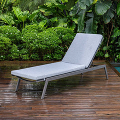 Bea Gray Outdoor Pool Chaise Cushion - Ornate Home