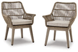 Beach Front Beige Arm Chair w/ Cushion (Set of 2) - Ornate Home