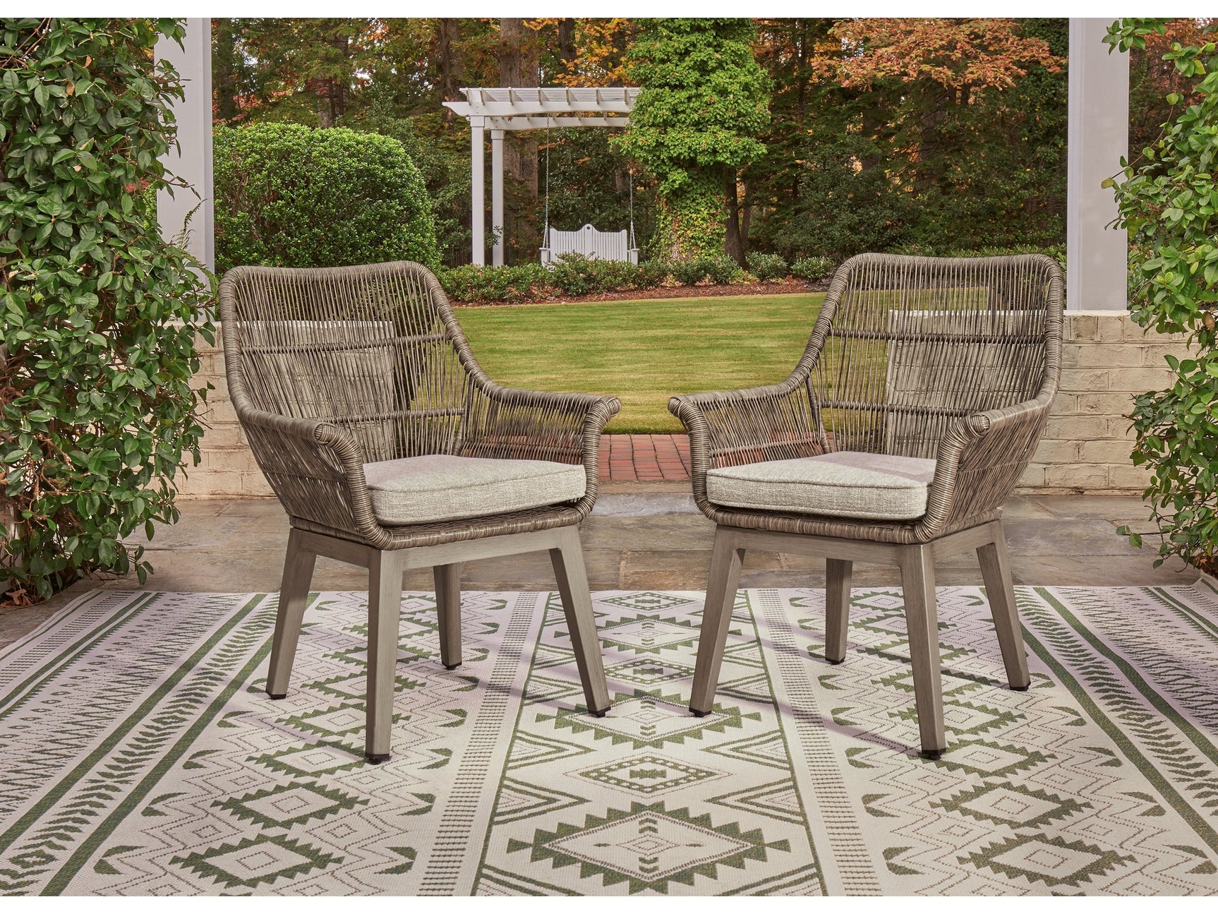 Beach Front Beige Arm Chair w/ Cushion (Set of 2) - Ornate Home