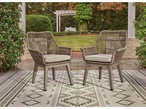 Beach Front Beige Arm Chair w/ Cushion (Set of 2) - Ornate Home