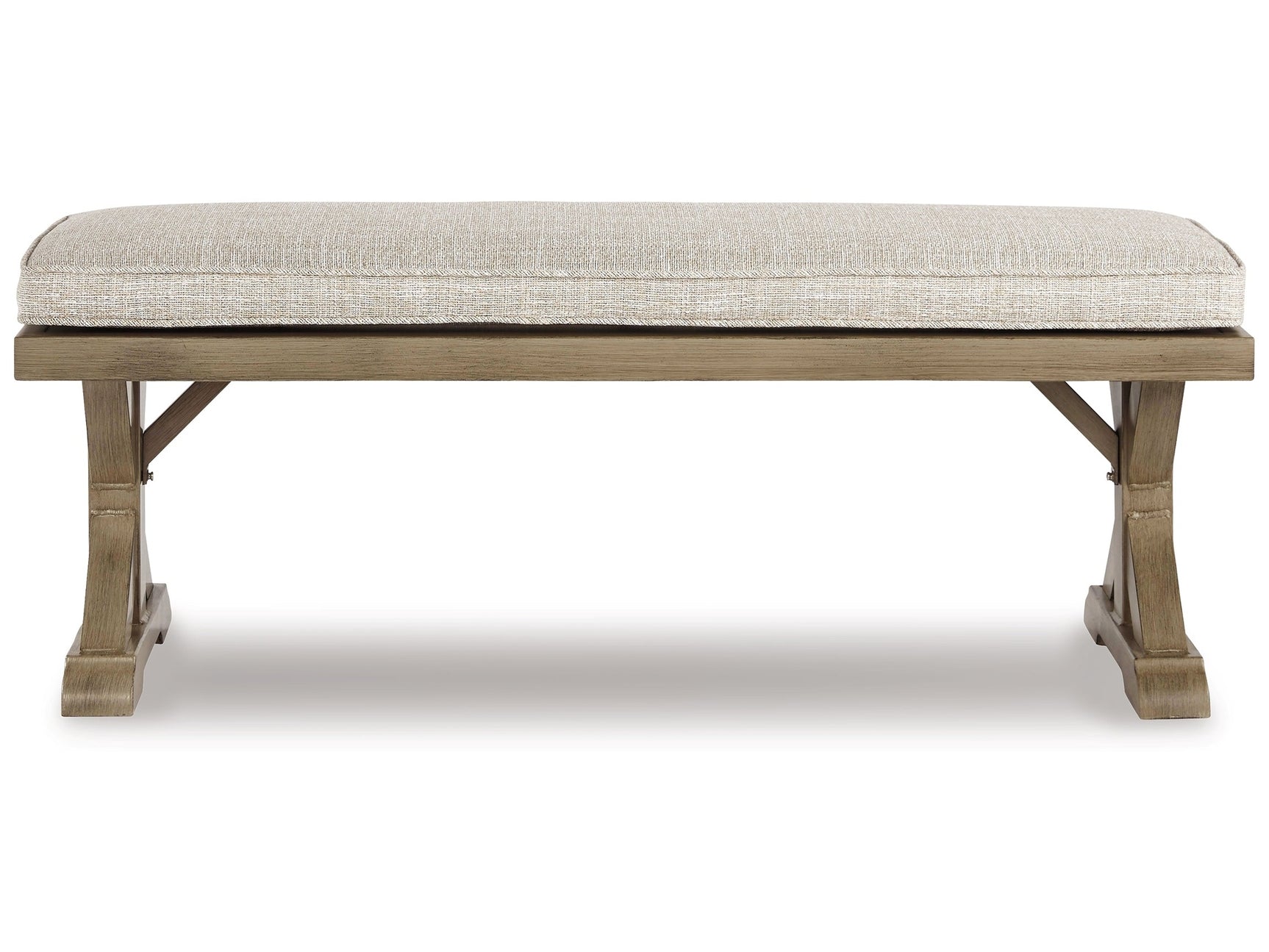 Beachcroft Beige 4-Piece Outdoor Sectional, 2 Arm Chairs, Lounge Chair and Bench - Ornate Home