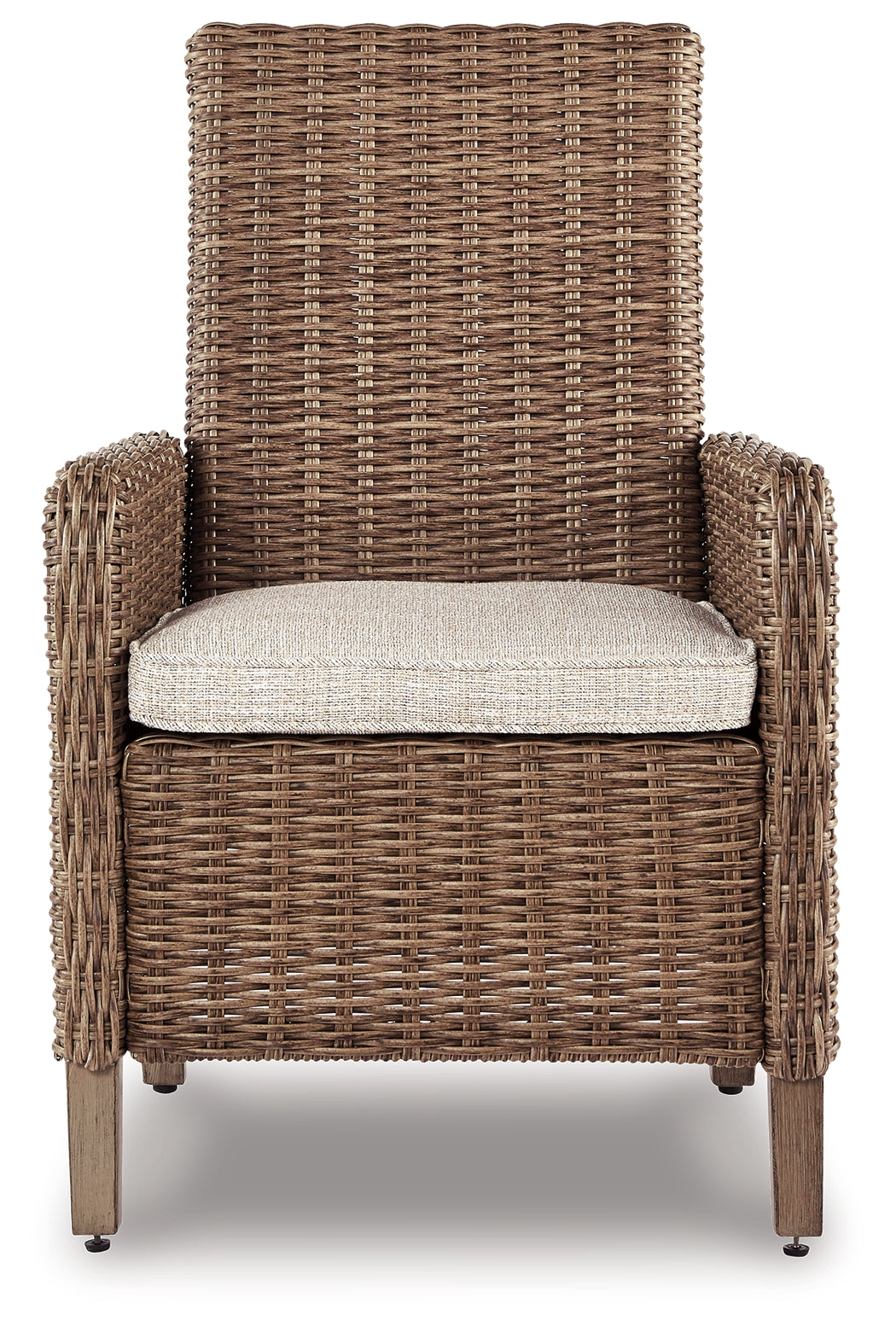 Beachcroft Beige 4-Piece Outdoor Sectional, 2 Arm Chairs, Lounge Chair and Bench - Ornate Home