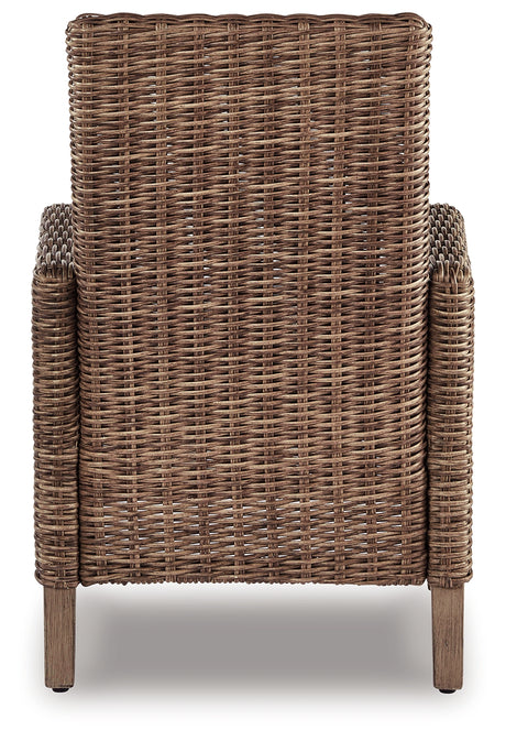 Beachcroft Beige 4-Piece Outdoor Sectional, 2 Arm Chairs, Lounge Chair and Bench - Ornate Home