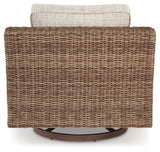 Beachcroft Beige 4-Piece Outdoor Sectional, 2 Arm Chairs, Lounge Chair and Bench - Ornate Home