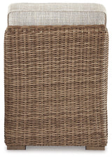 Beachcroft Beige 4-Piece Outdoor Sectional, 2 Arm Chairs, Lounge Chair and Bench - Ornate Home