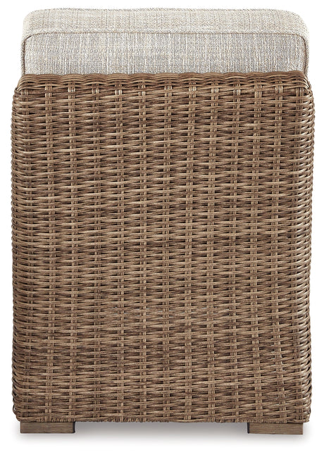 Beachcroft Beige 4-Piece Outdoor Sectional, 2 Arm Chairs, Lounge Chair and Bench - Ornate Home