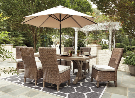Beachcroft Beige Outdoor Dining Table with 6 Chairs - Ornate Home