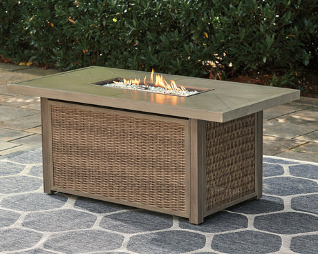 Beachcroft Beige Outdoor Fire Pit Table - Ornate Home