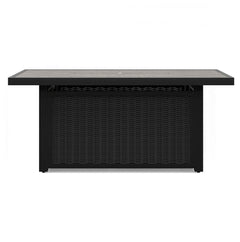 Beachcroft Black/Light Gray 3-Piece Outdoor Sectional and Fire Pit Table - Ornate Home