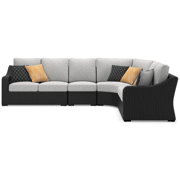Beachcroft Black/Light Gray 4-Piece Outdoor Sectional - Ornate Home