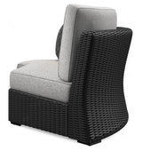 Beachcroft Black/Light Gray 5-Piece Outdoor Sectional - Ornate Home