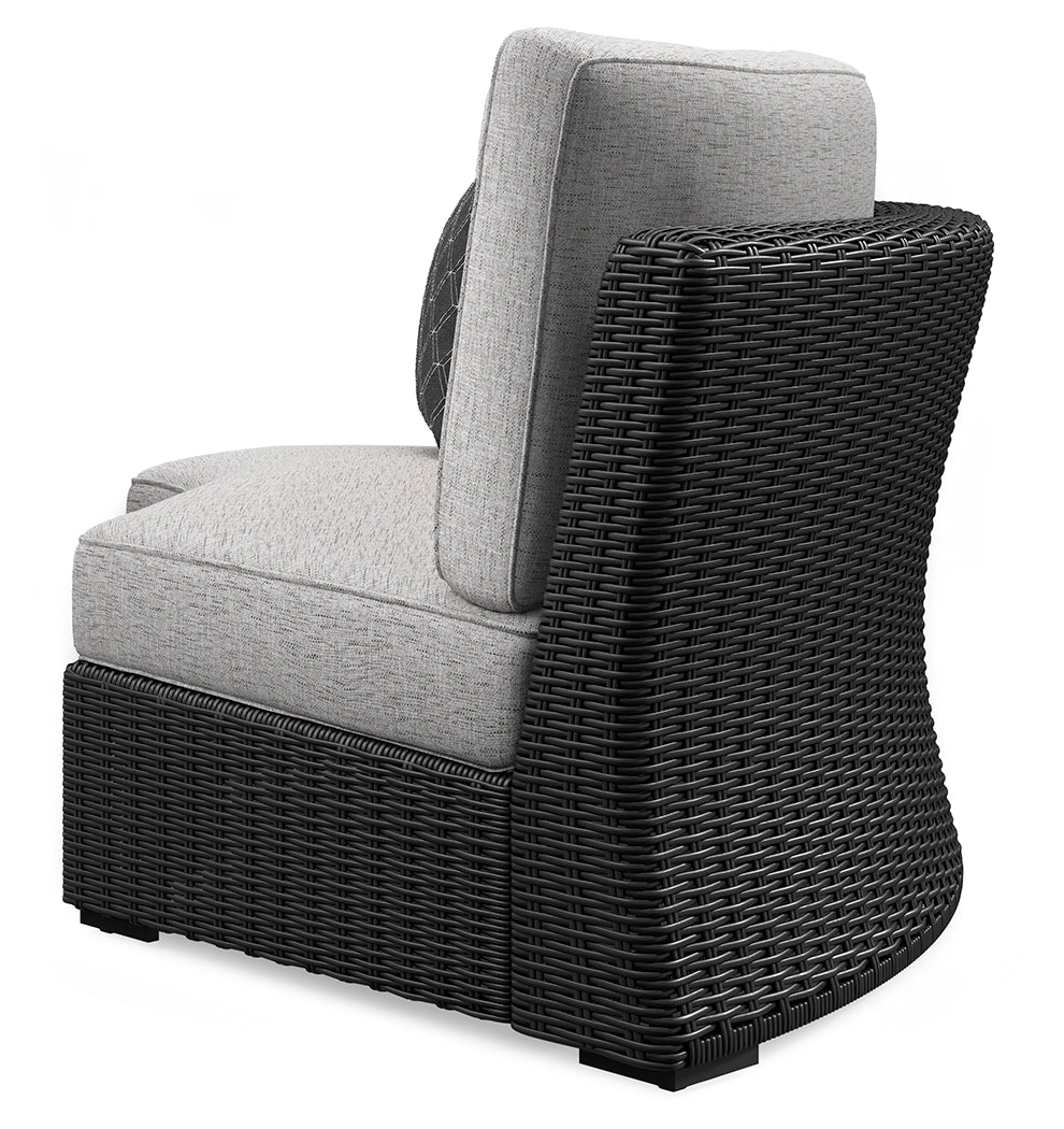 Beachcroft Black/Light Gray 5-Piece Outdoor Sectional - Ornate Home