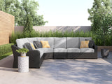 Beachcroft Black/Light Gray 5-Piece Outdoor Sectional - Ornate Home