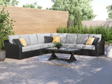 Beachcroft Black/Light Gray 5-Piece Outdoor Sectional - Ornate Home