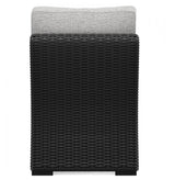 Beachcroft Black/Light Gray Outdoor Armless Chair with Cushion - Ornate Home