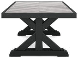 Beachcroft Black/Light Gray Outdoor Coffee Table - Ornate Home
