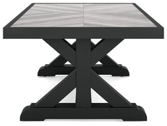 Beachcroft Black/Light Gray Outdoor Coffee Table - Ornate Home