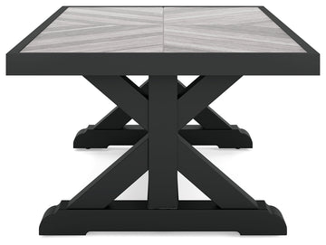 Beachcroft Black/Light Gray Outdoor Coffee Table - Ornate Home