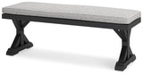Beachcroft Black/Light Gray Outdoor Dining Table, 4 Chairs and Bench - Ornate Home