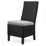 Beachcroft Black/Light Gray Outdoor Dining Table, 4 Chairs and Bench - Ornate Home