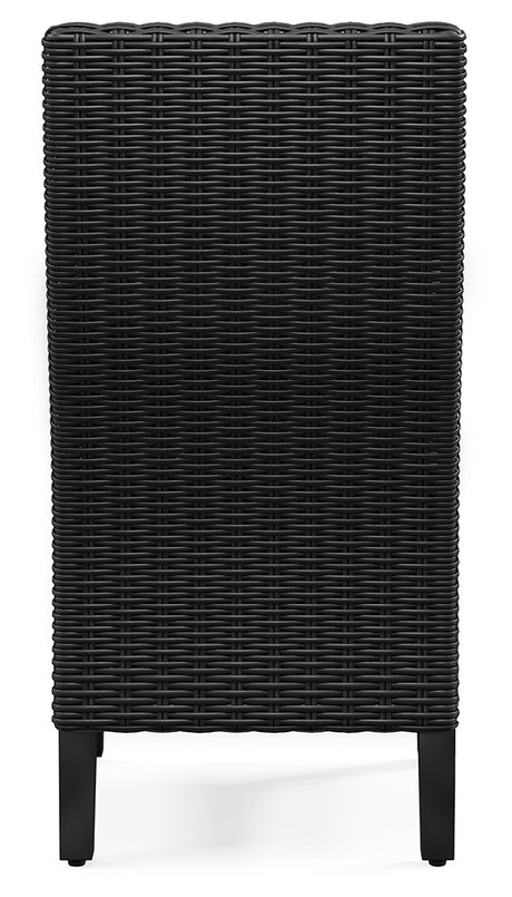 Beachcroft Black/Light Gray Outdoor Dining Table, 4 Chairs and Bench - Ornate Home